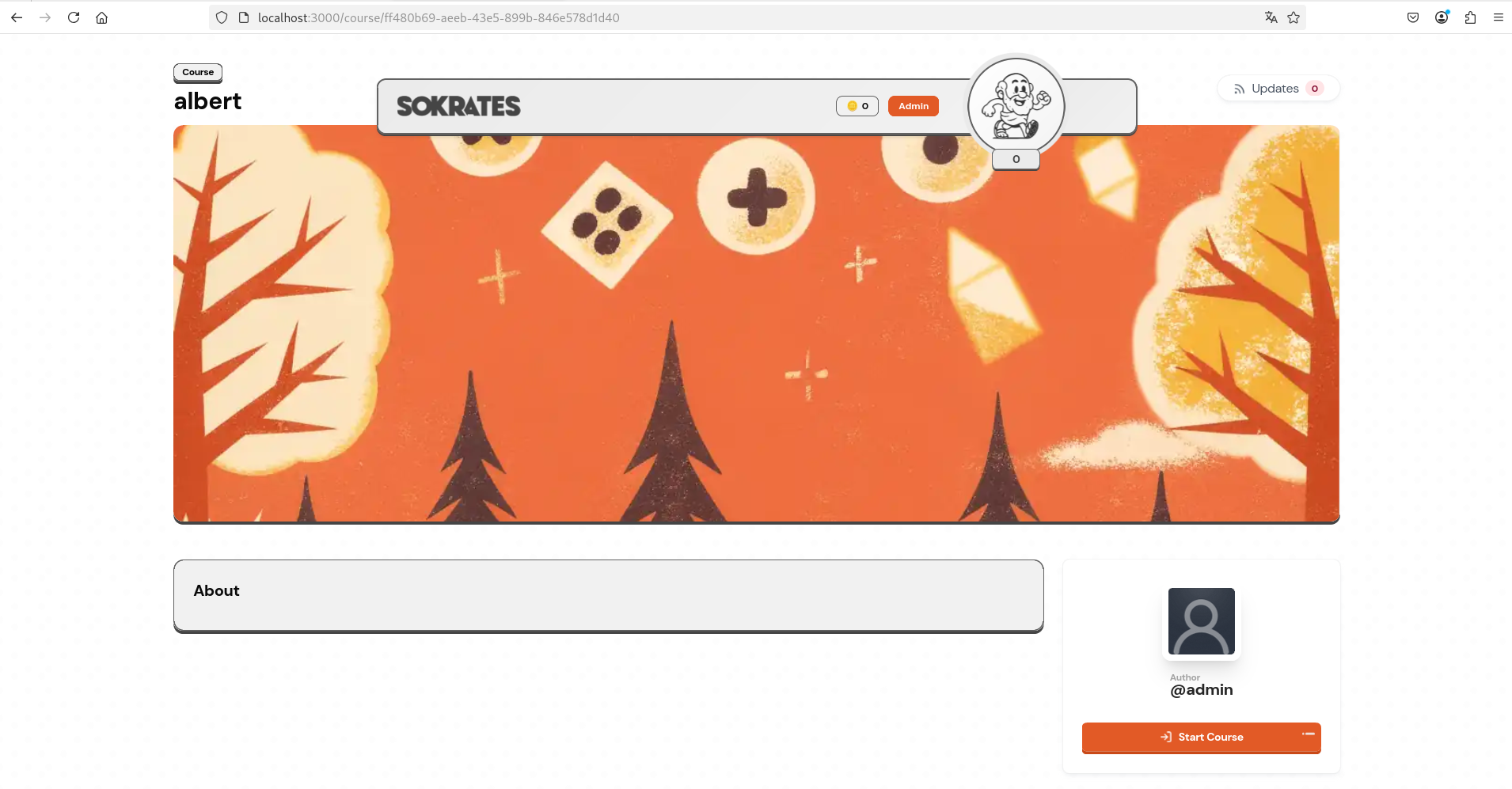 Course introduction page